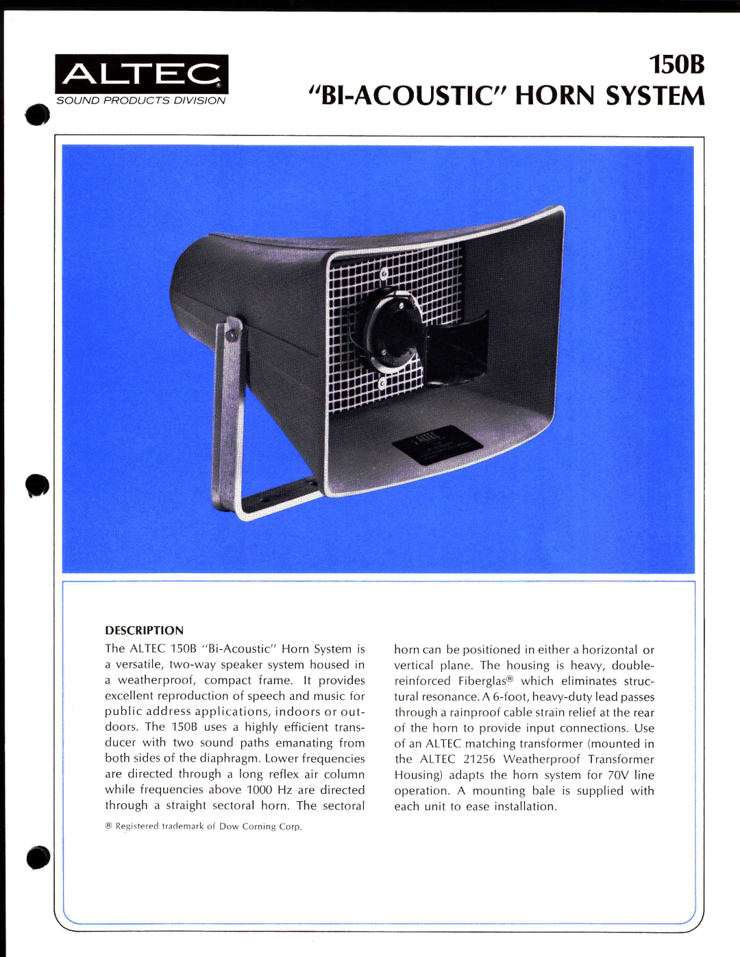 Altec Lansing 150B manual 