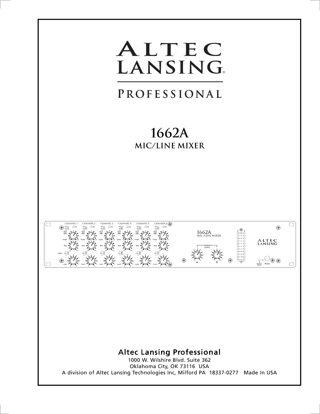 Altec Lansing 1662A manual 