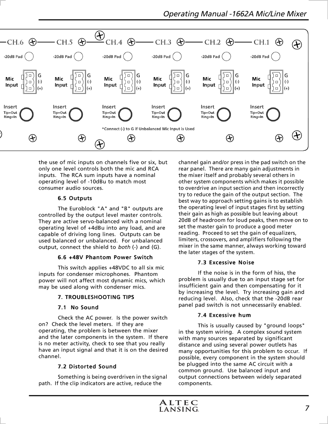 Altec Lansing 1662A manual Troubleshooting Tips 