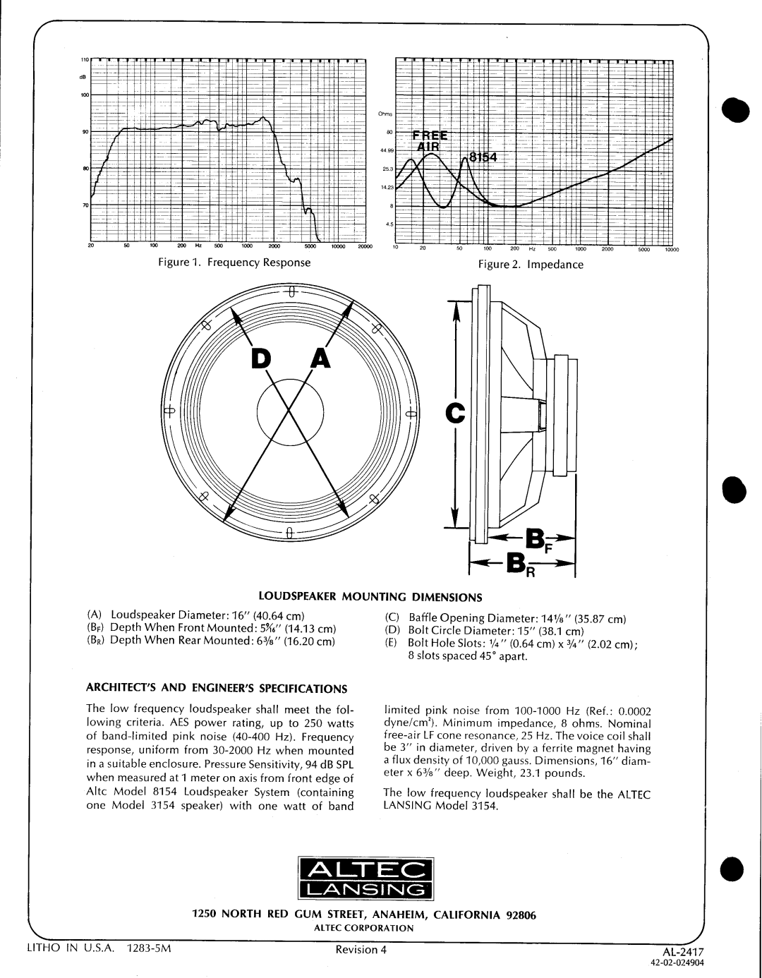 Altec Lansing 3154 manual 