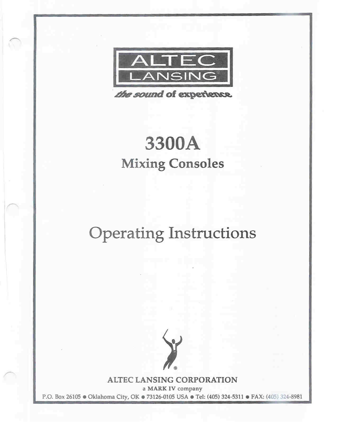 Altec Lansing 3300A manual 