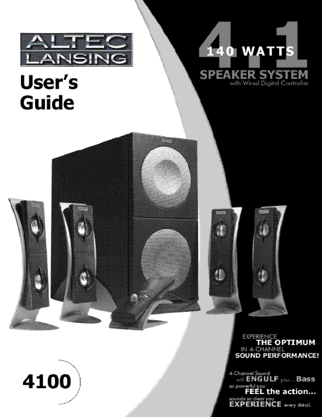 Altec Lansing 4100 manual 