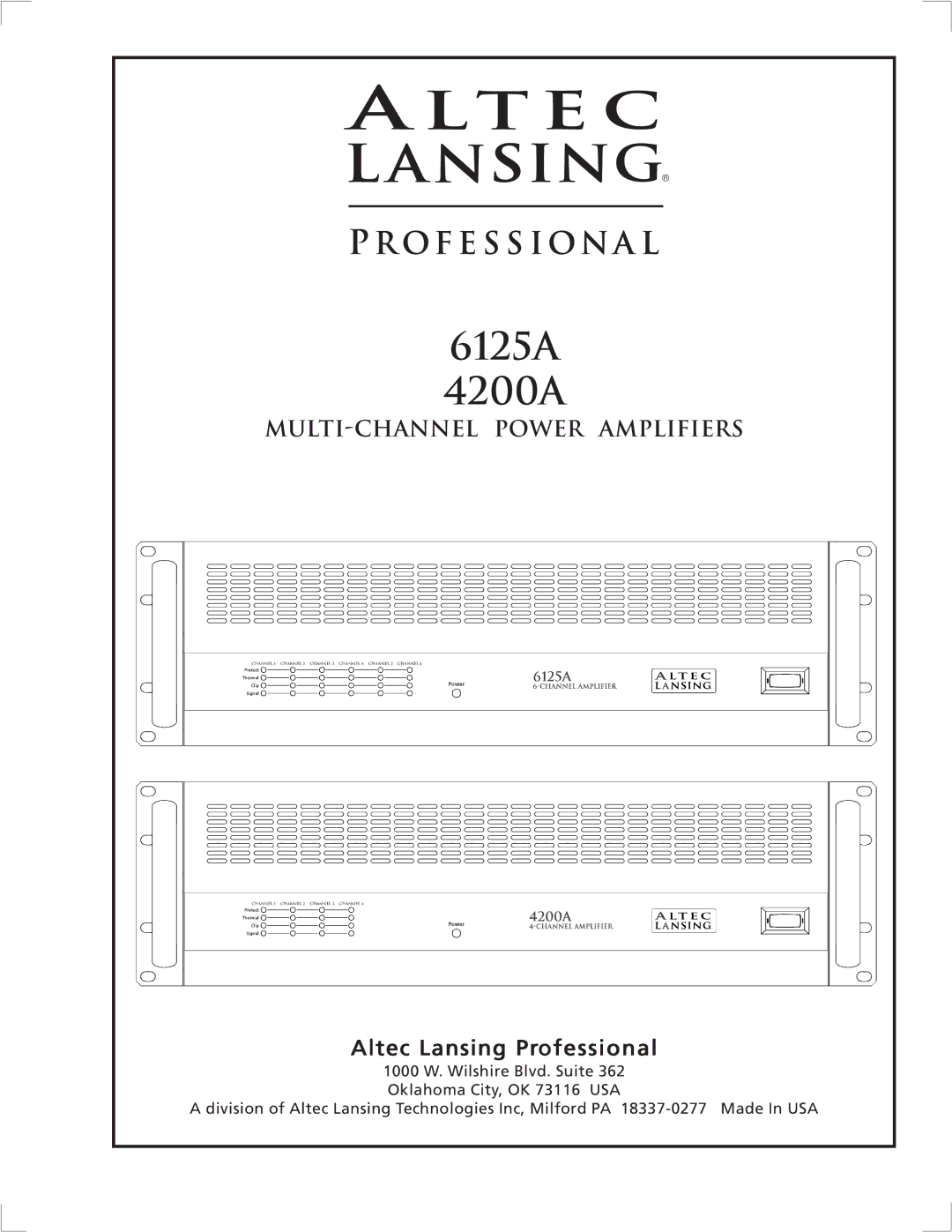 Altec Lansing manual 6125A 4200A 