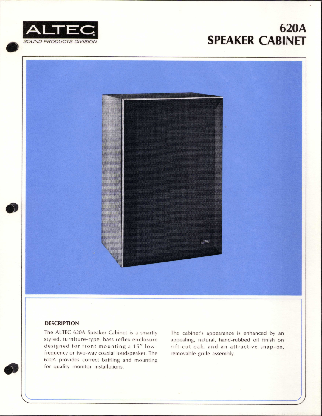 Altec Lansing 620A manual 