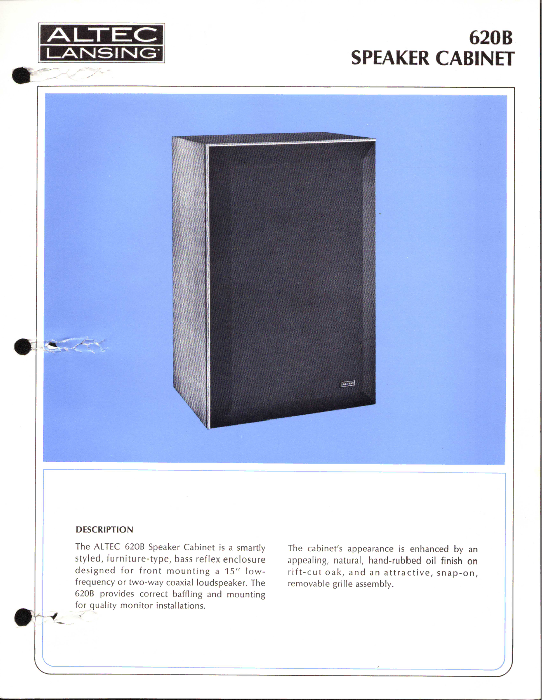 Altec Lansing 620B manual 