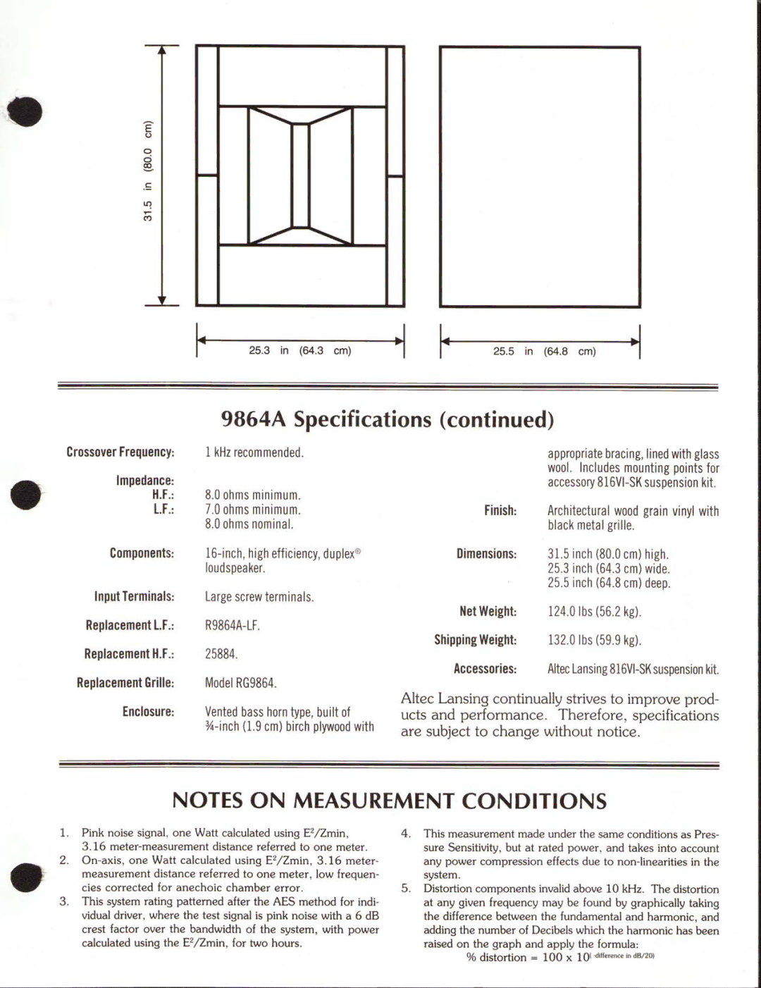 Altec Lansing 9864A manual 