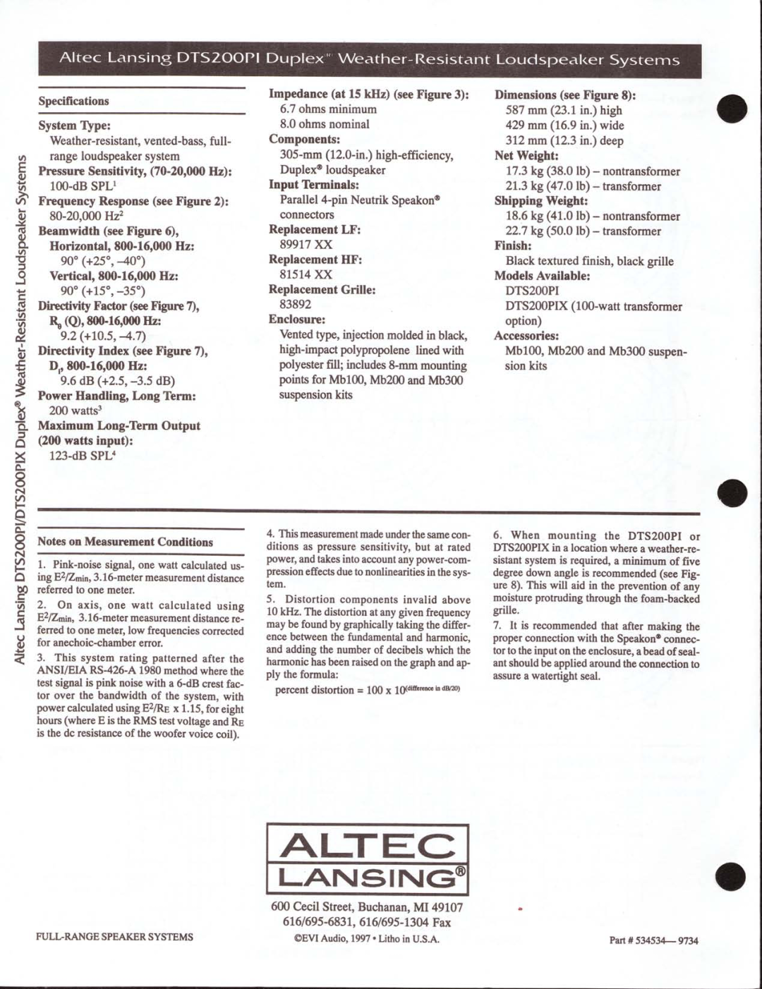 Altec Lansing DTS200PIX manual 