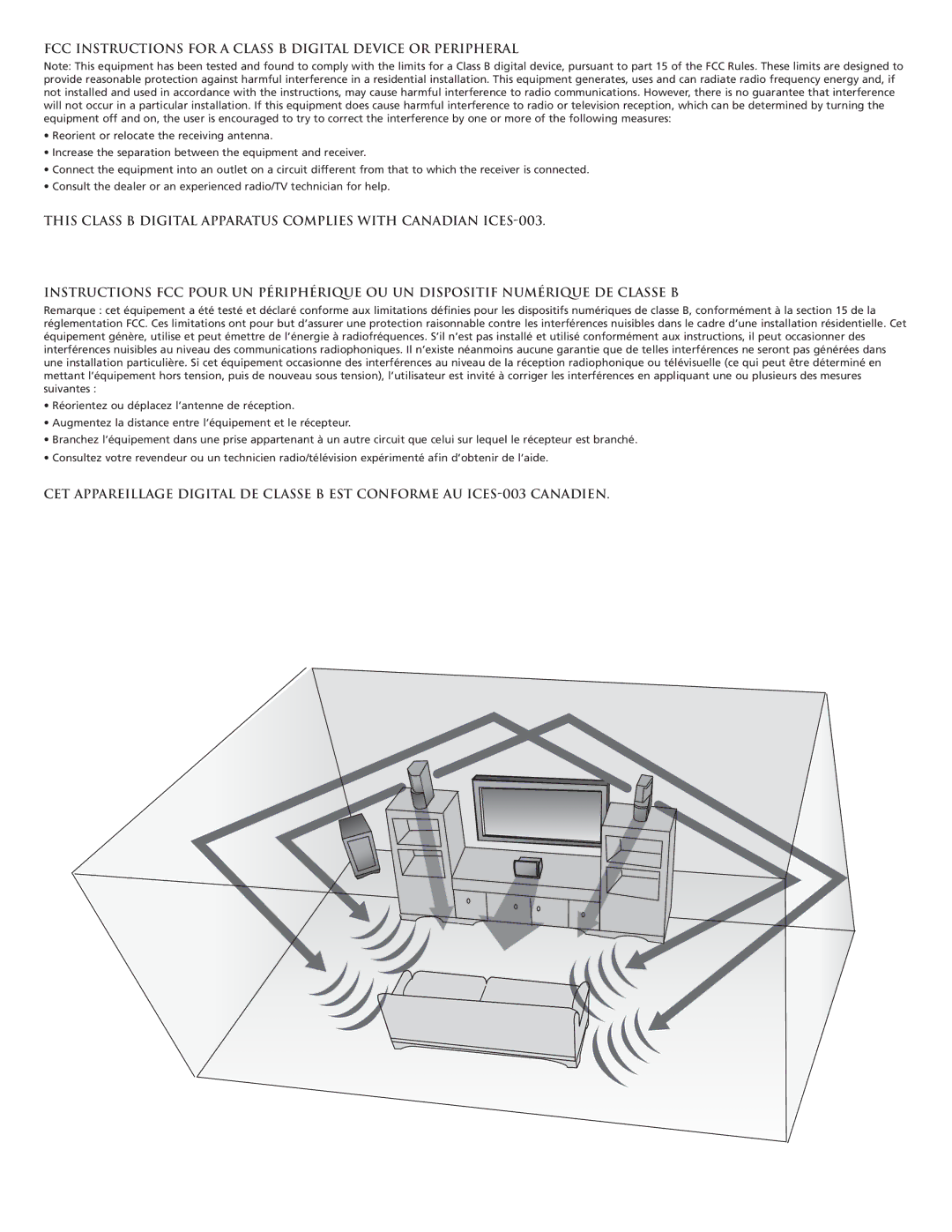 Altec Lansing GT5051 manual FCC Instructions for a Class B Digital Device or Peripheral 