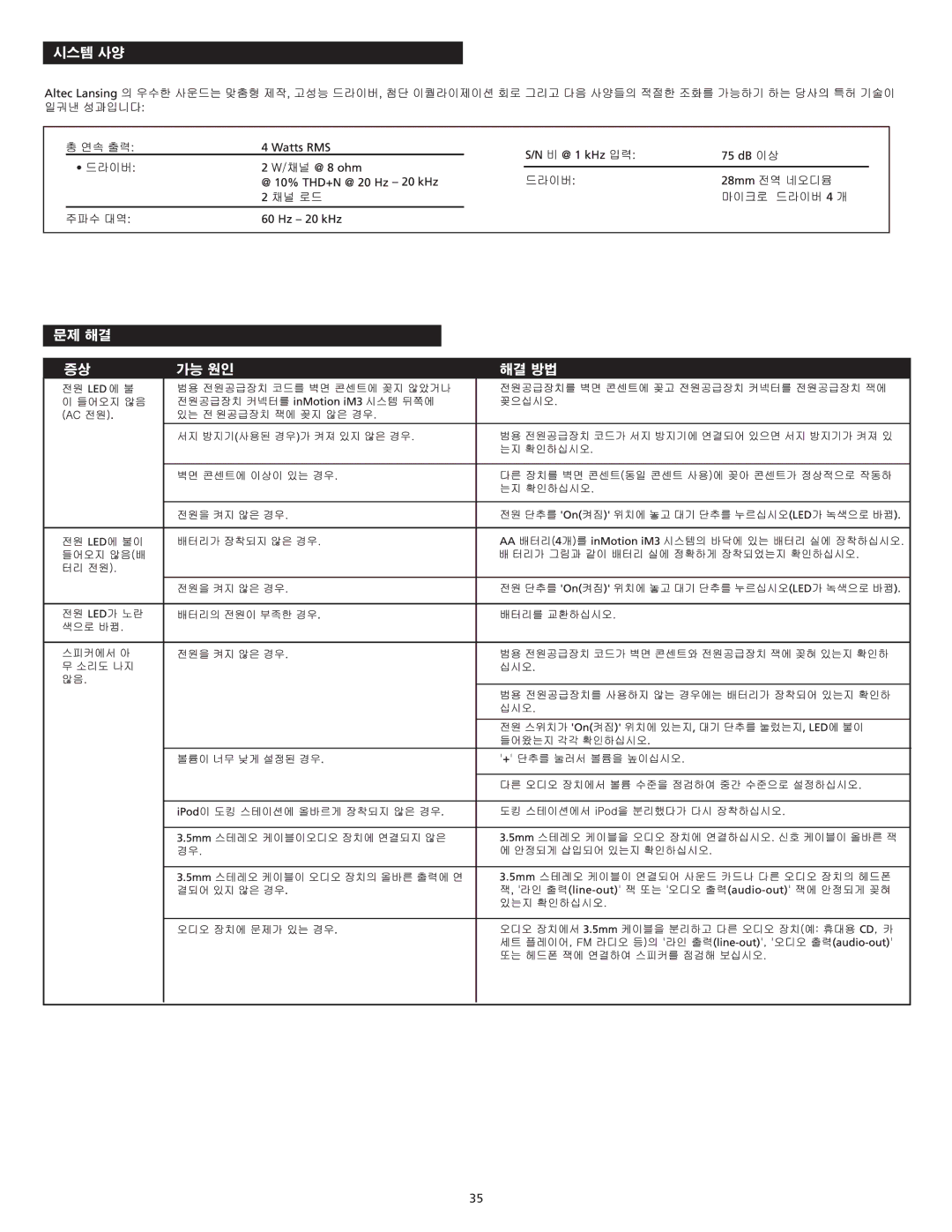 Altec Lansing iM3 manual 