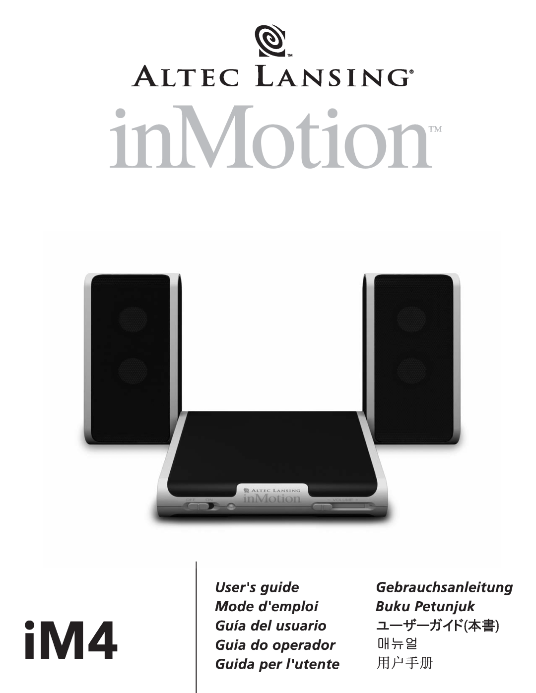 Altec Lansing IM4 manual Users guide, Gebrauchsanleitung, Mode demploi, Buku Petunjuk, Guía del usuario, Guia do operador 