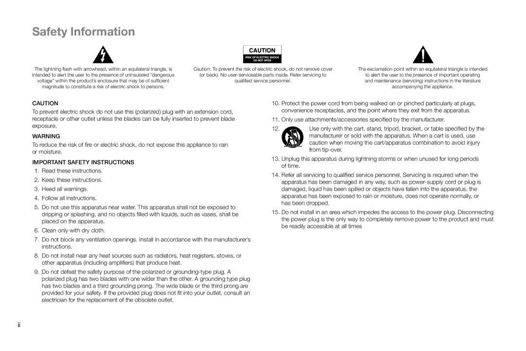 Altec Lansing IM414V2 manual Safety Information, Important Safety Instructions 