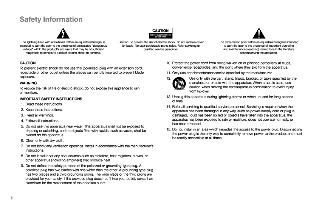 Altec Lansing IM414V2 manual Safety Information 