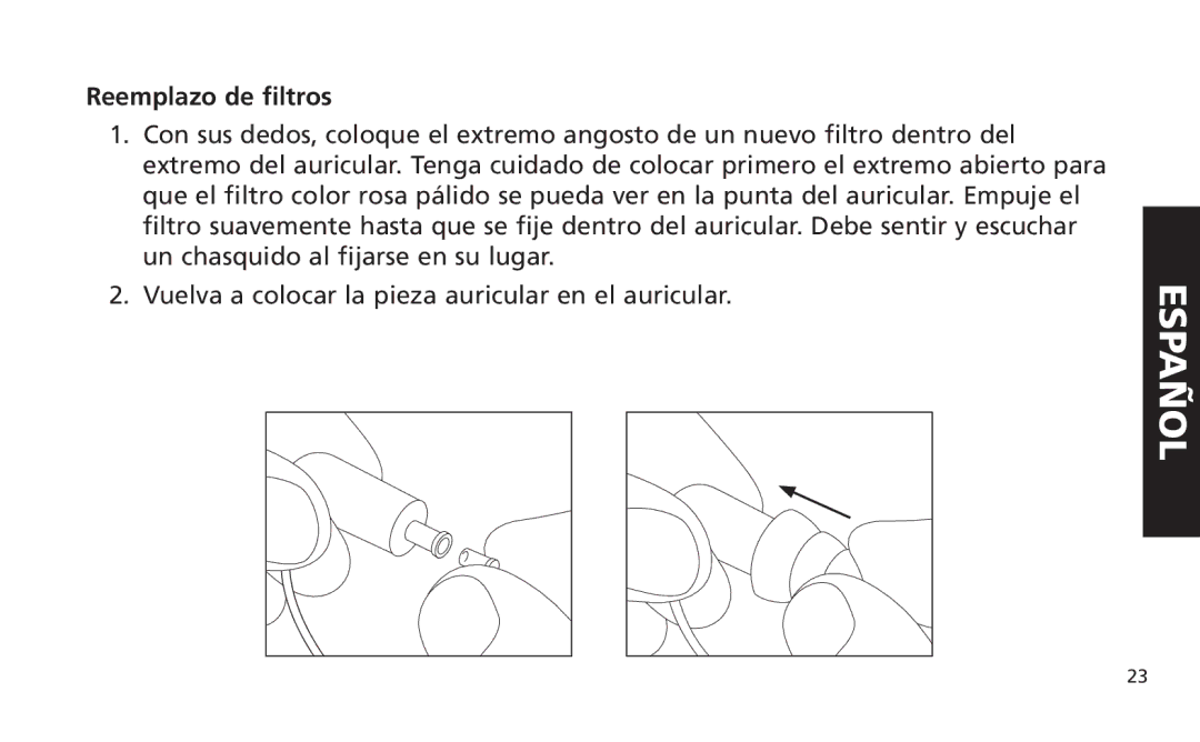 Altec Lansing iM616 manual Reemplazo de filtros 