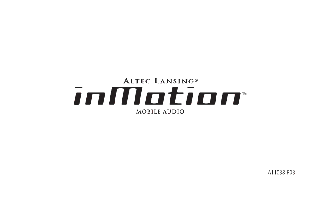 Altec Lansing iM616 manual A11038 R03 