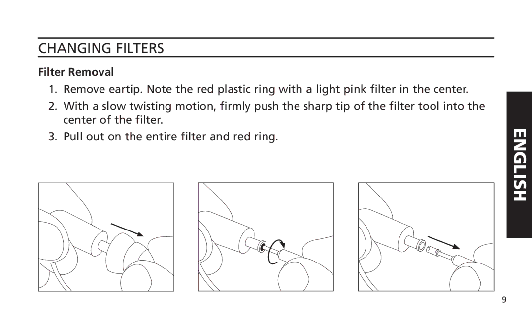 Altec Lansing iM616 manual Changing Filters, Filter Removal 