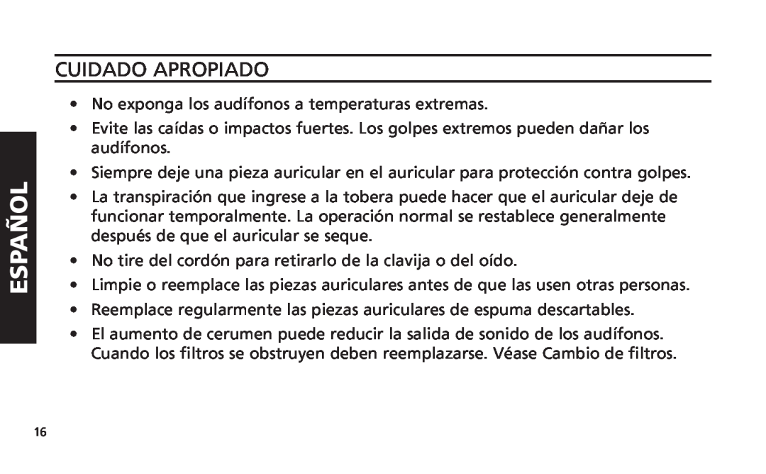 Altec Lansing iM616 manual Cuidado Apropiado, Español 
