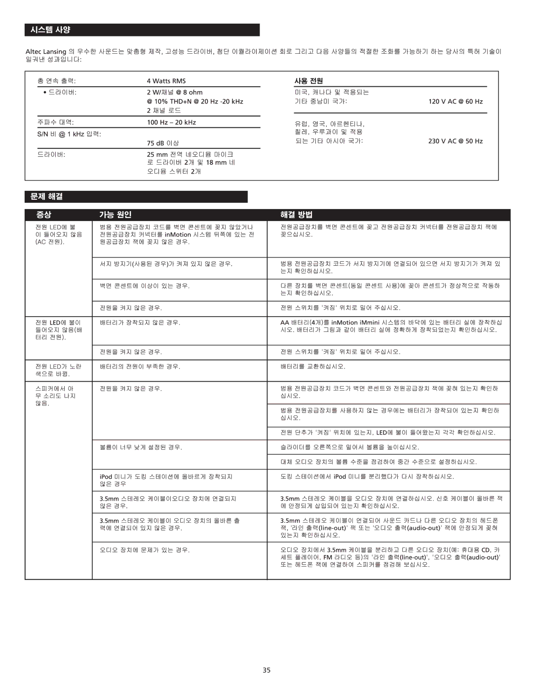 Altec Lansing iMmini manual 