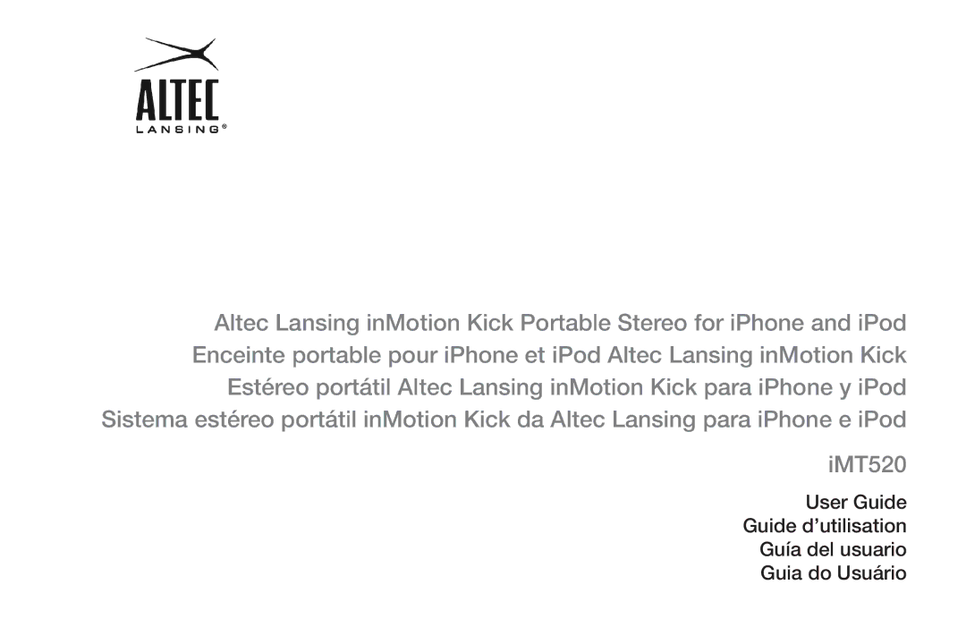 Altec Lansing IMT520 manual 