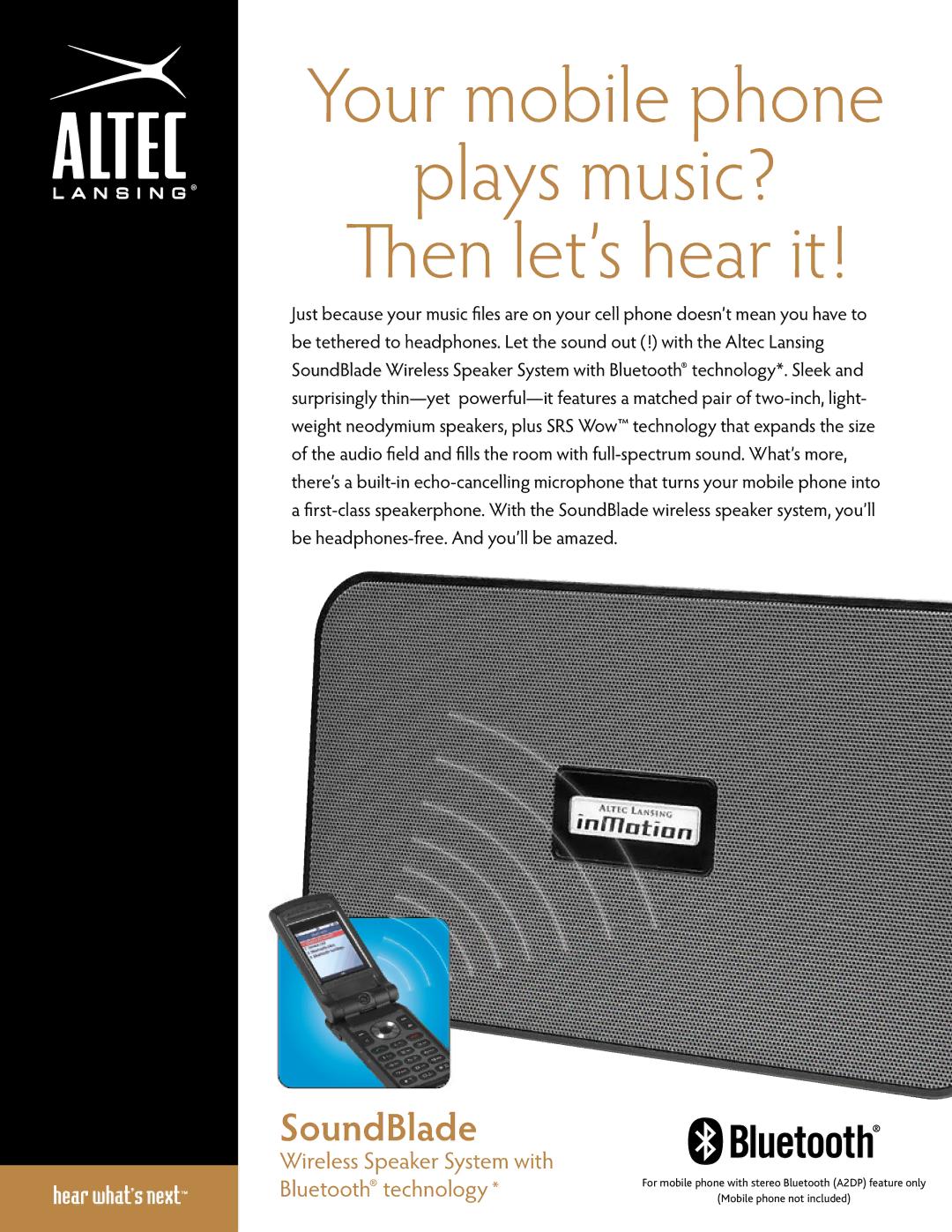 Altec Lansing iMT525 manual Plays music? Then let’s hear it 