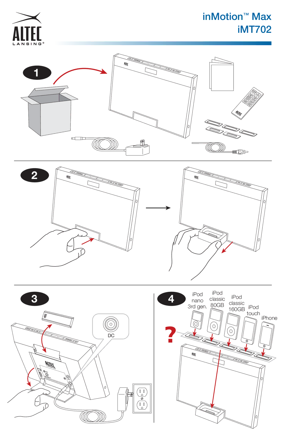 Altec Lansing manual InMotion Max iMT702 