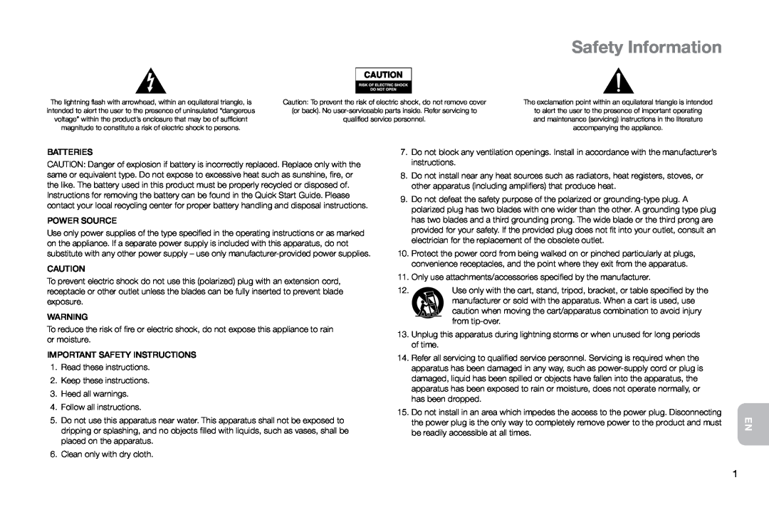 Altec Lansing IMT800 manual Safety Information 