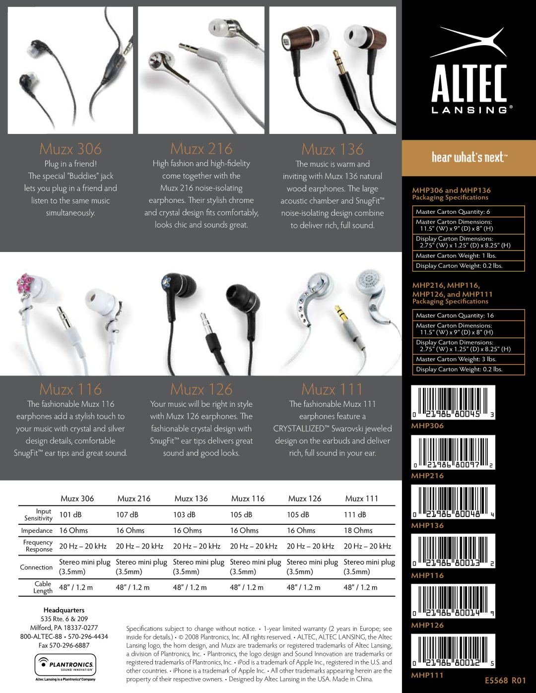 Altec Lansing manual MHP306 and MHP136, MHP216, MHP116 MHP126, and MHP111, MHP306 MHP216 MHP136 MHP116, MHP126 MHP111 