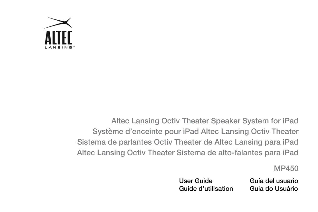 Altec Lansing MP450 manual 