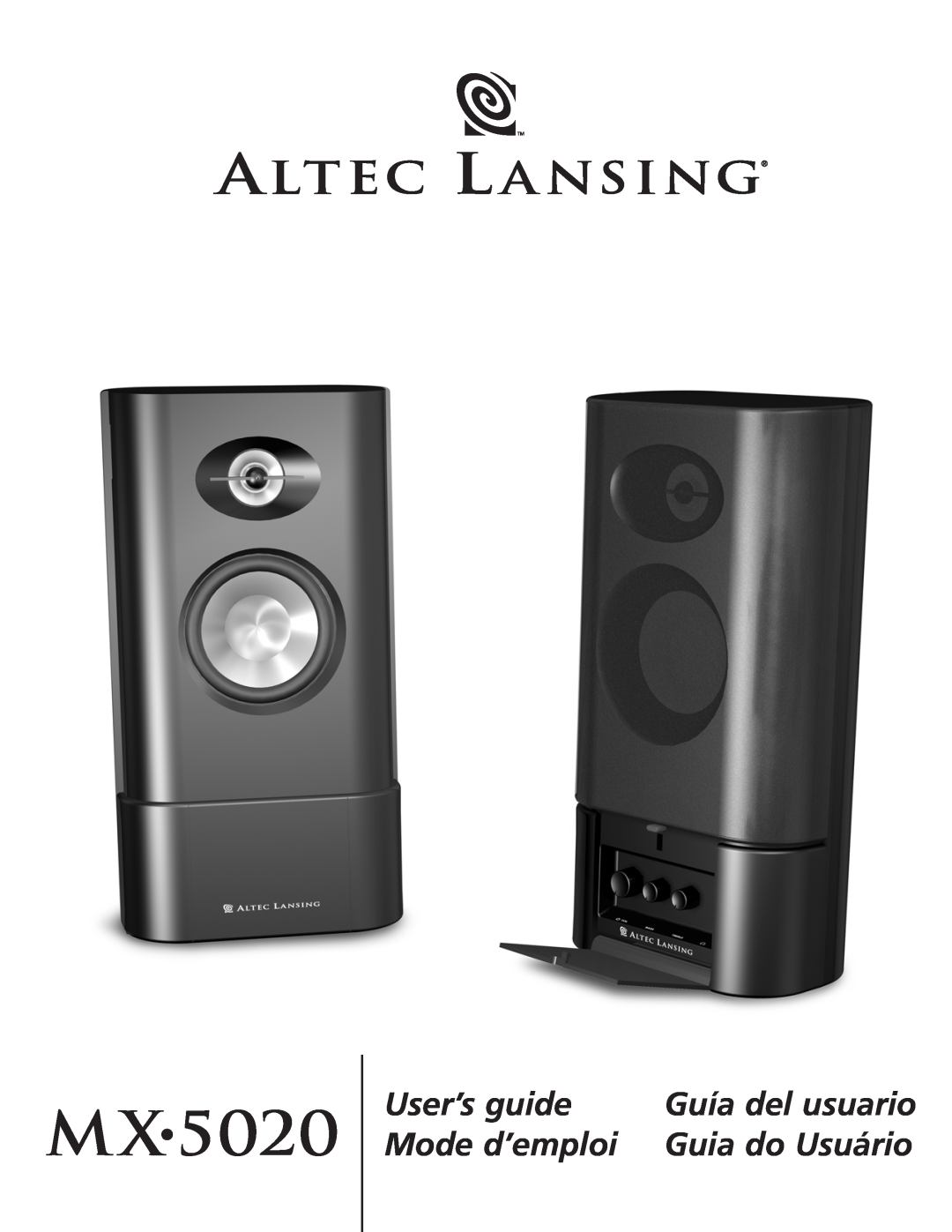Altec Lansing MX5020 manual MX•5020, Users guide, Gebrauchsanleitung, Mode demploi, Buku Petunjuk, Guía del usuario 