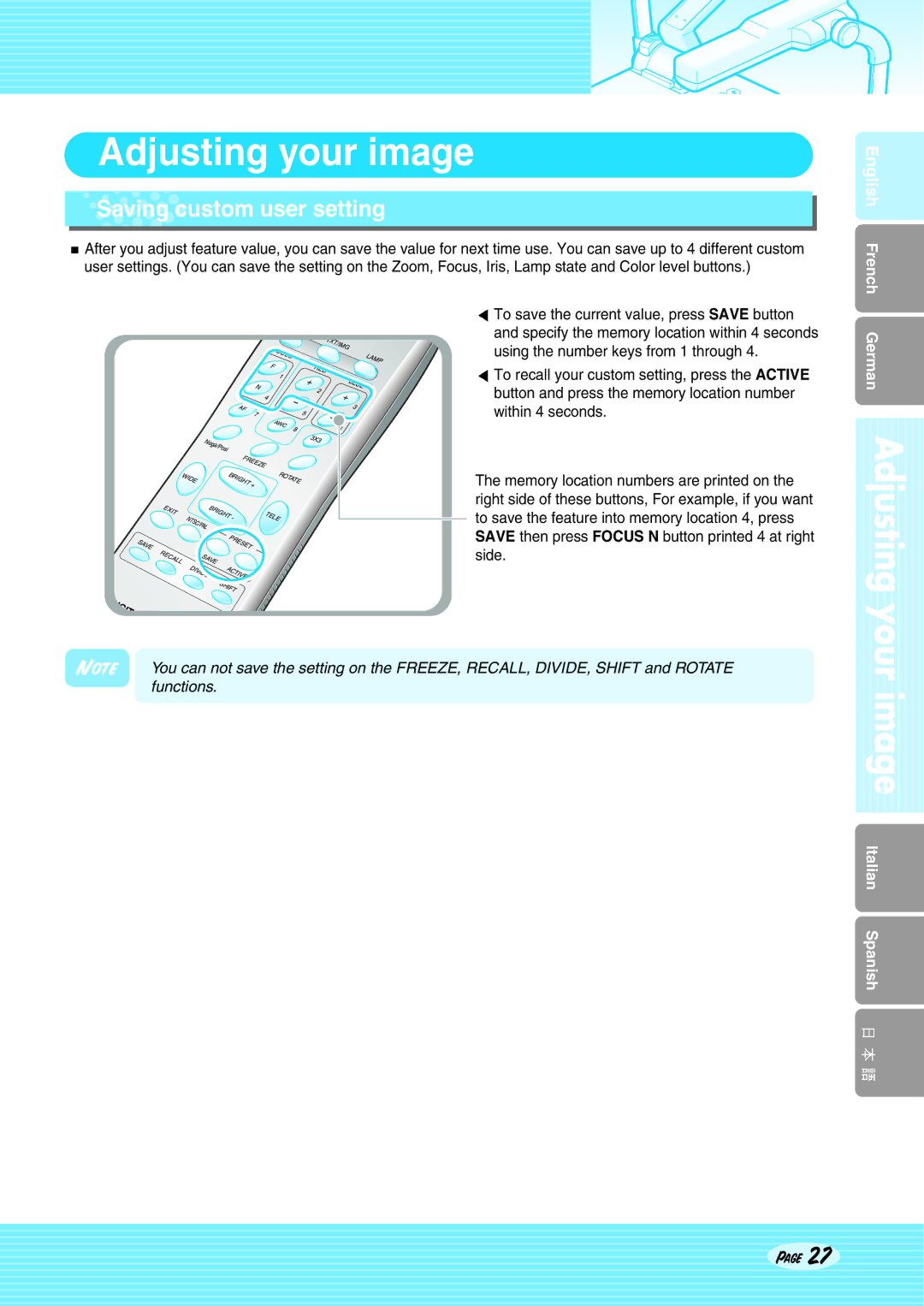 Altec Lansing SDP-950DXA, SDP-950STA user manual Saving custom user setting 