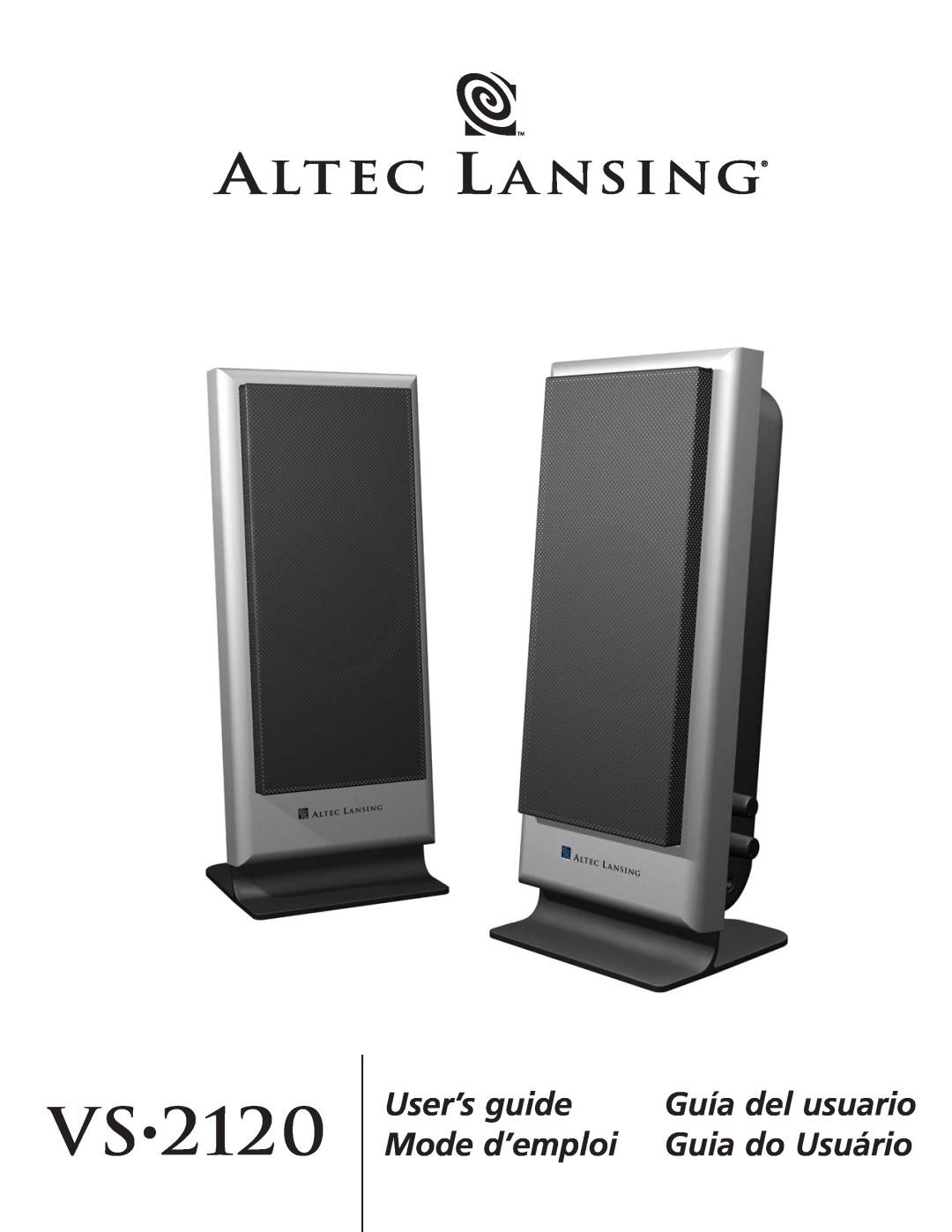 Altec Lansing VS2120 manual Vs, User’s guide, Mode d’emploi, Guía del usuario, Guia do Usuário 