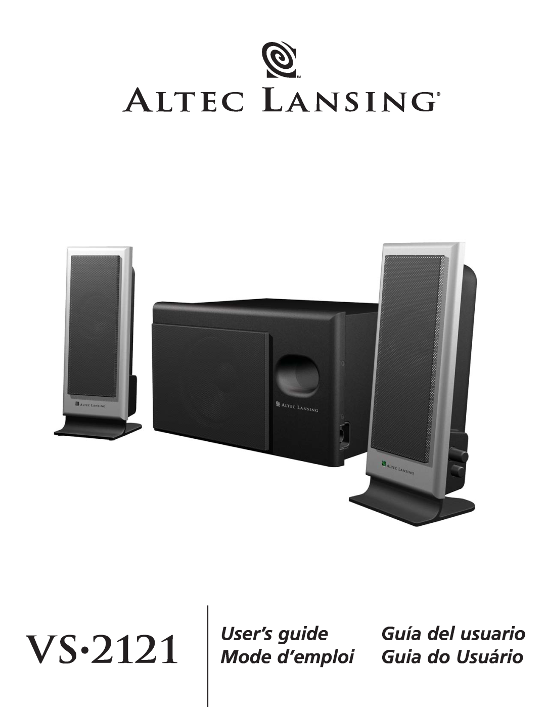 Altec Lansing VS2121 manual Vs, User’s guide, Mode d’emploi, Guía del usuario, Guia do Usuário 