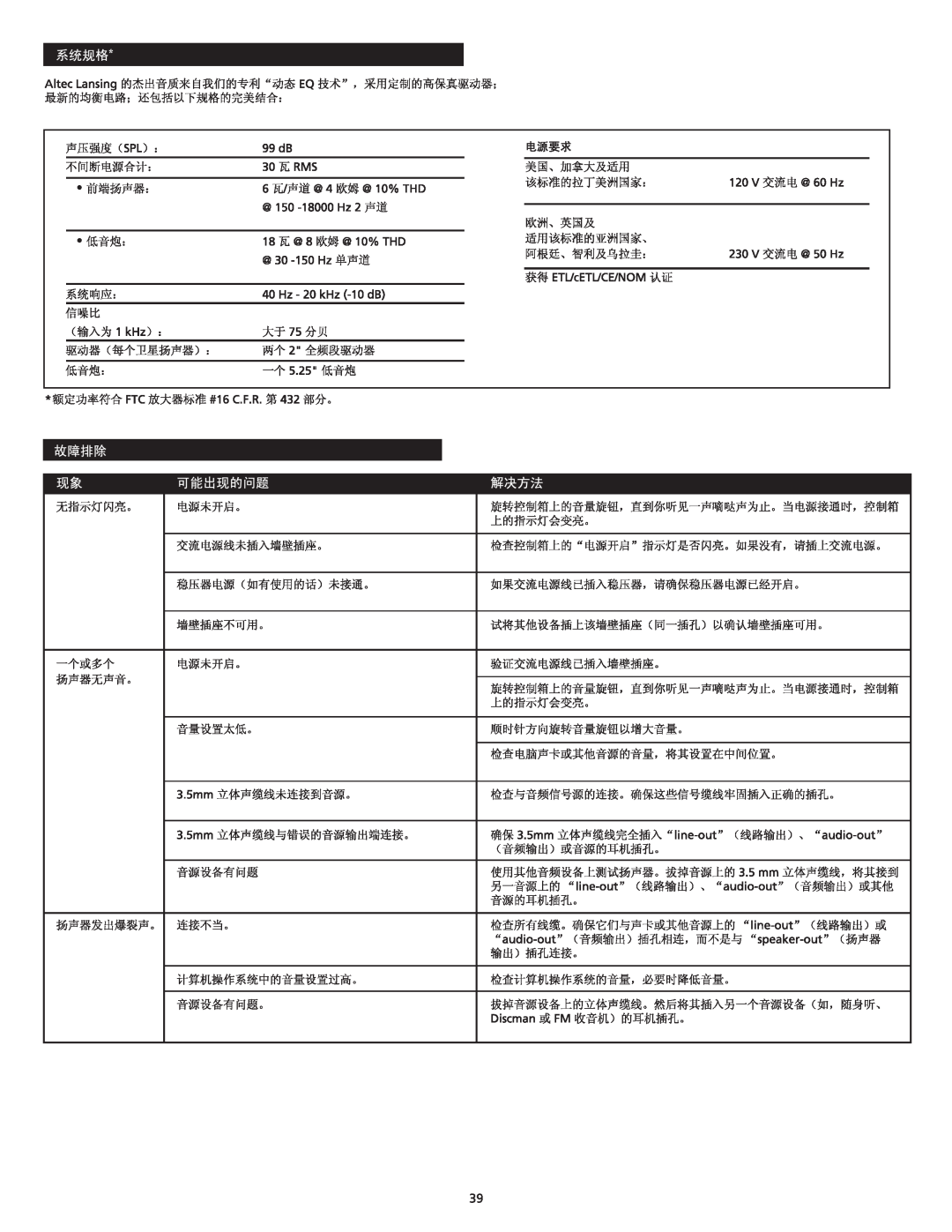Altec Lansing VS3121 manual 
