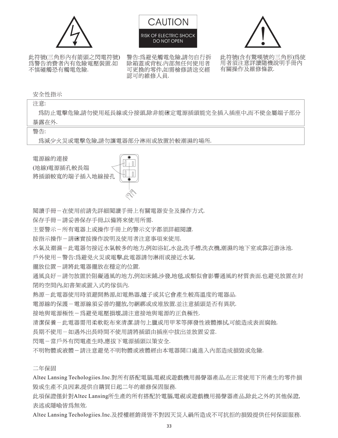 Altec Lansing VS4121 manual 