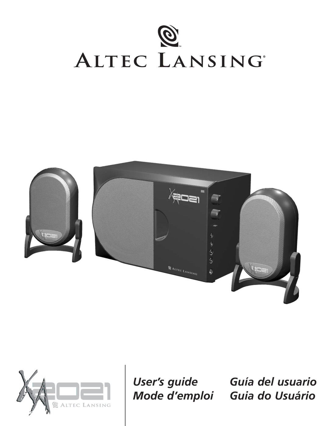 Altec Lansing XA2021 manual User’s guide 