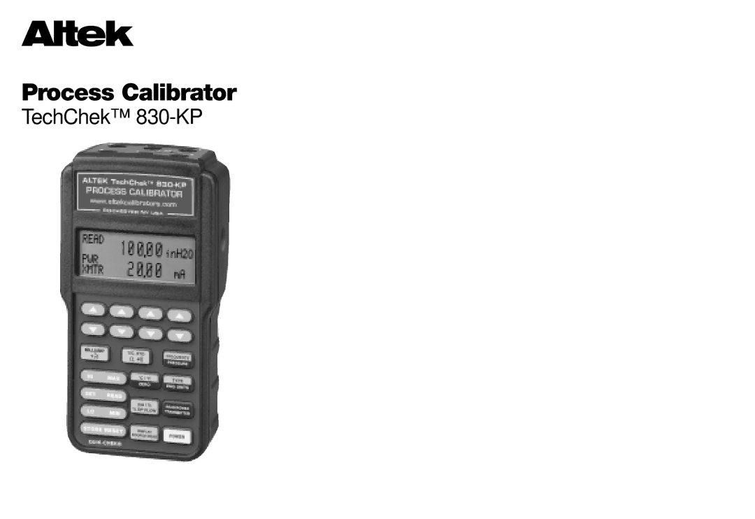 Altek 830-KP manual Process Calibrator 