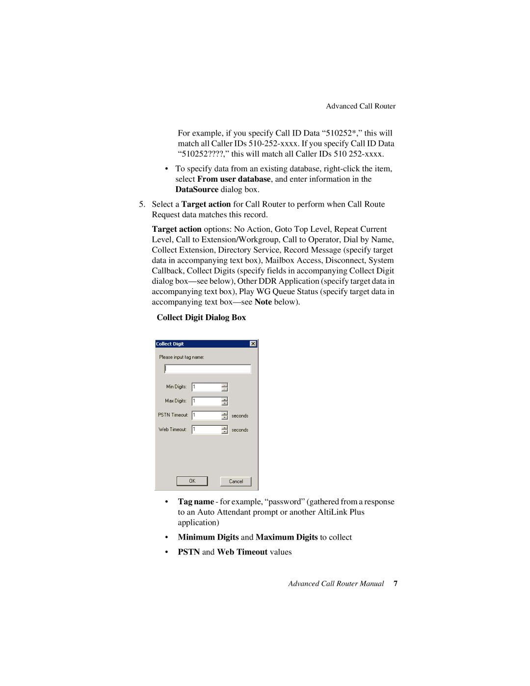 AltiGen comm 6/2008 4510-0001-6.0 manual Collect Digit Dialog Box 