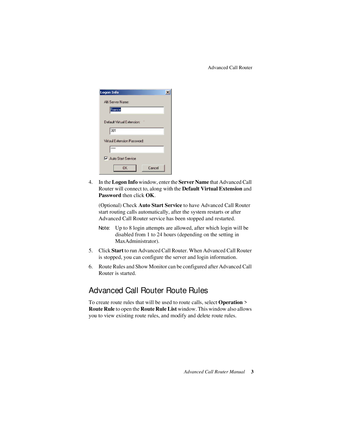 AltiGen comm 6/2008 4510-0001-6.0 manual Advanced Call Router Route Rules 