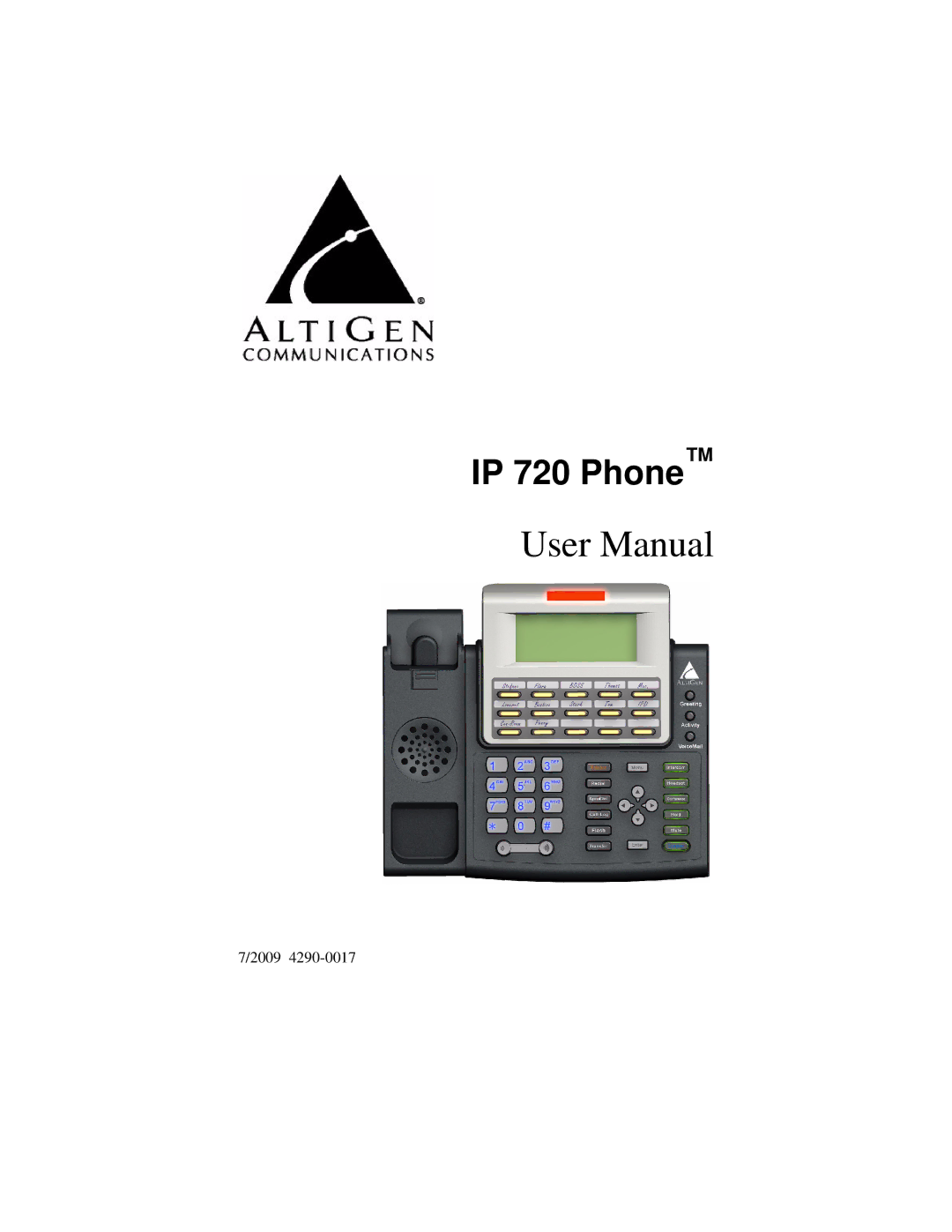 AltiGen comm user manual IP 720 Phone 