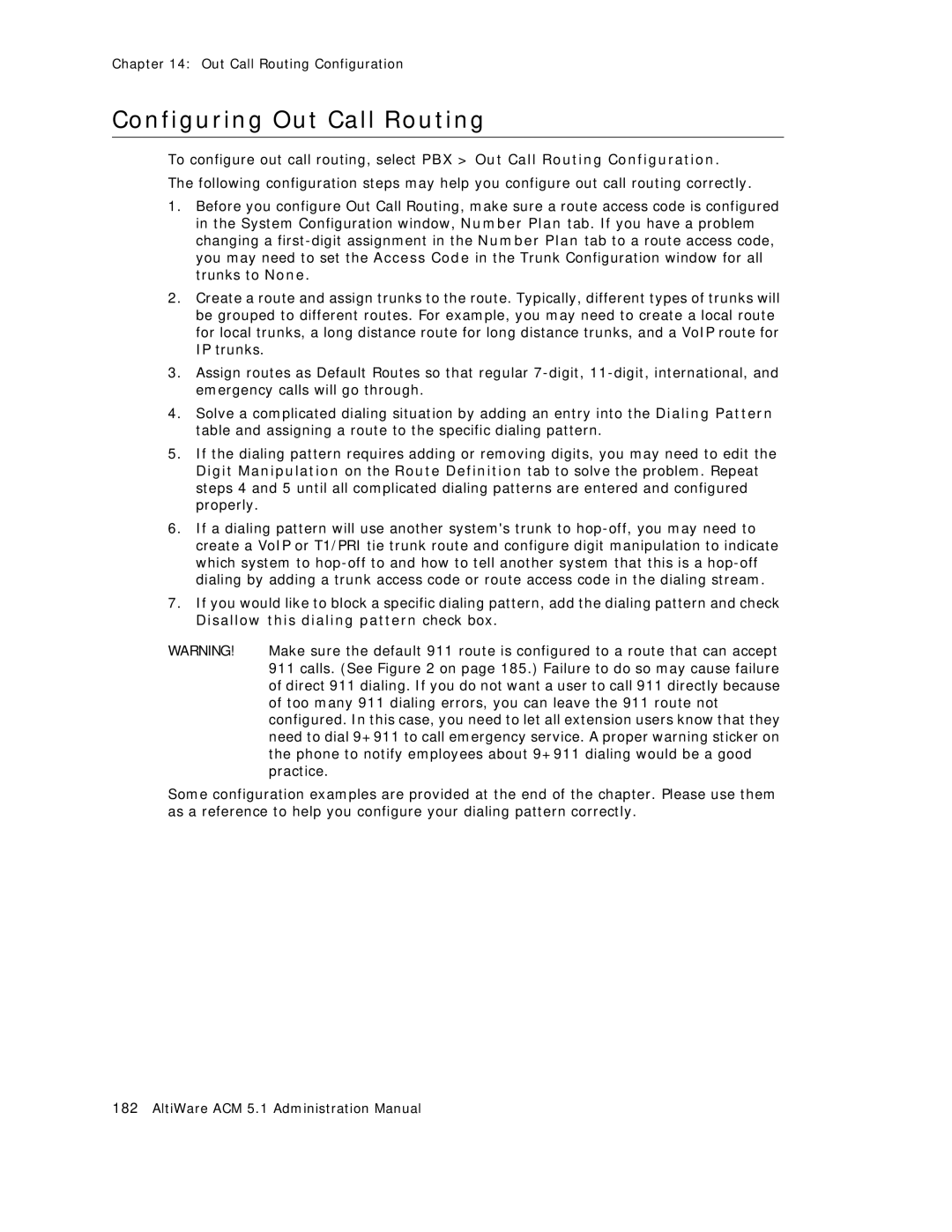 AltiGen comm ACM 5.1 manual Configuring Out Call Routing 