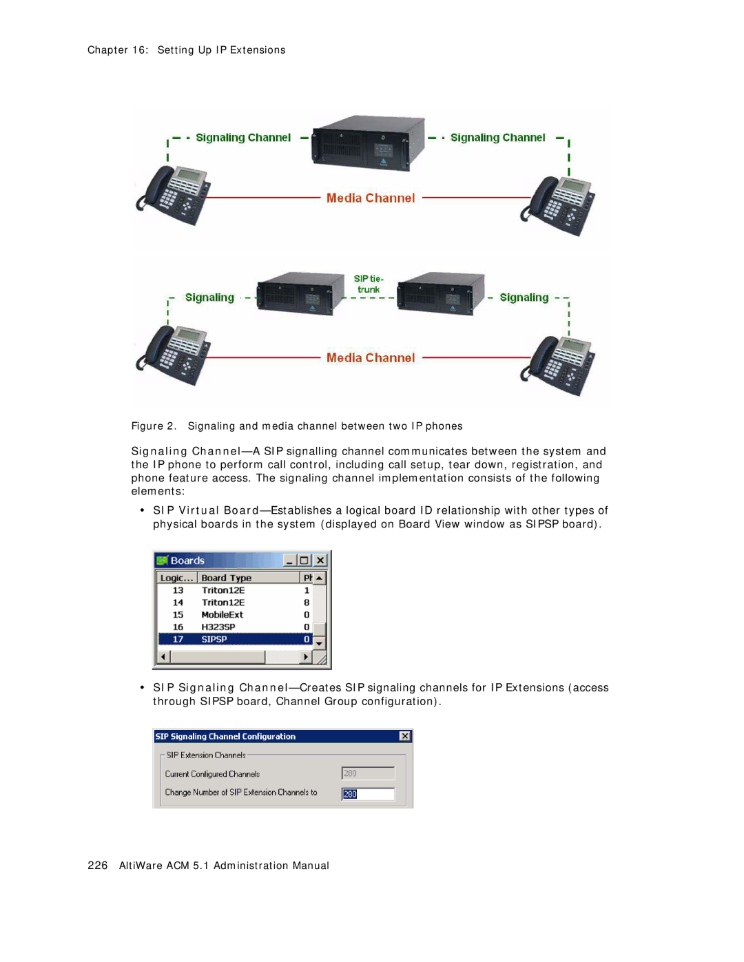 AltiGen comm ACM 5.1 manual Signaling and media channel between two IP phones 