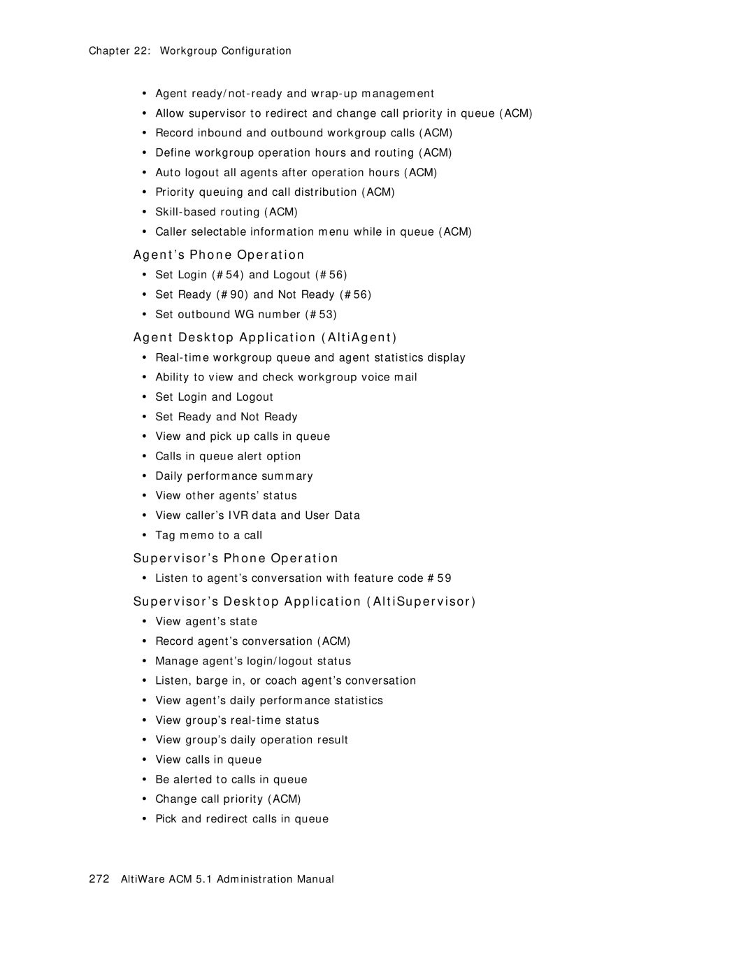 AltiGen comm ACM 5.1 manual Agent’s Phone Operation, Agent Desktop Application AltiAgent, Supervisor’s Phone Operation 