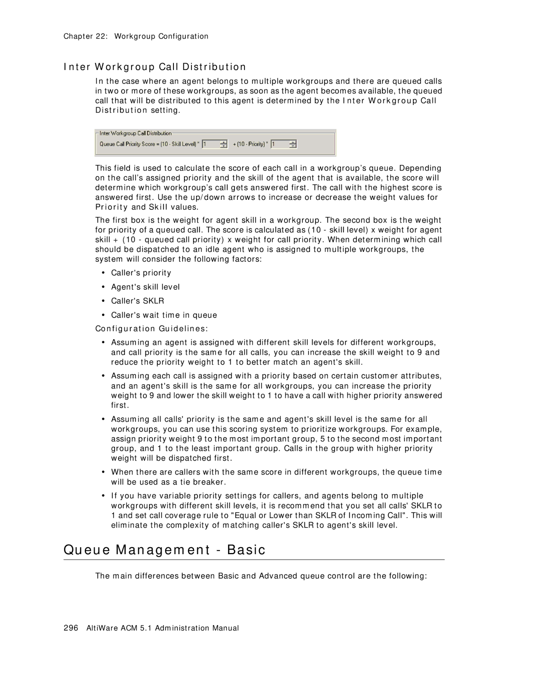 AltiGen comm ACM 5.1 manual Queue Management Basic, Inter Workgroup Call Distribution 