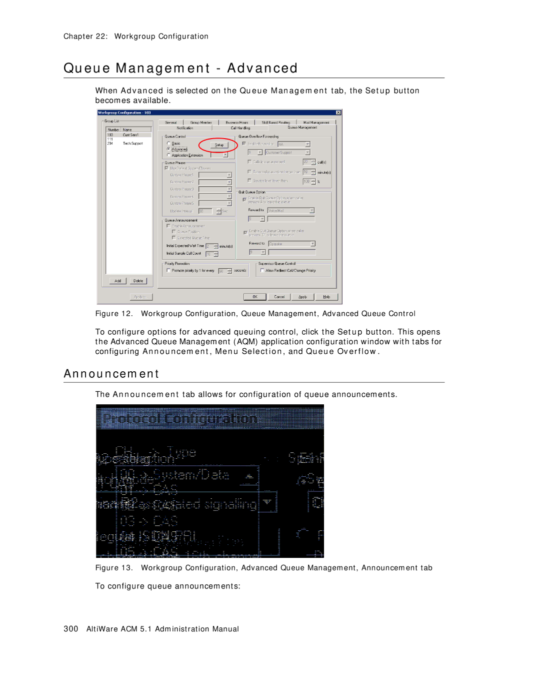 AltiGen comm ACM 5.1 manual Queue Management Advanced, Announcement 