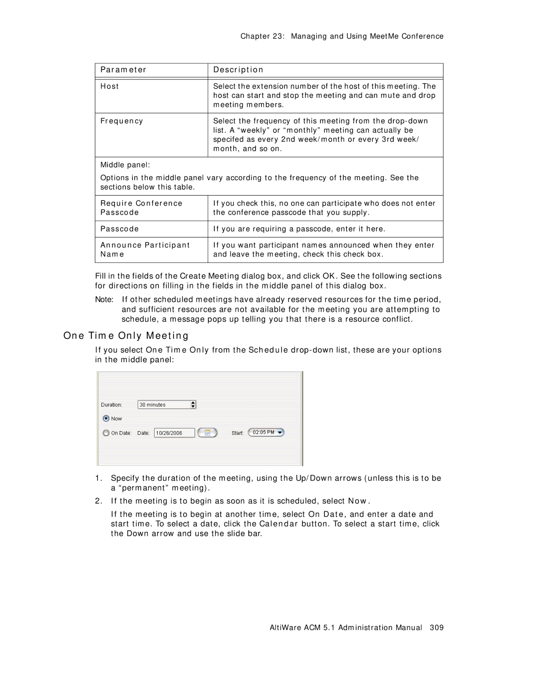 AltiGen comm ACM 5.1 manual One Time Only Meeting 