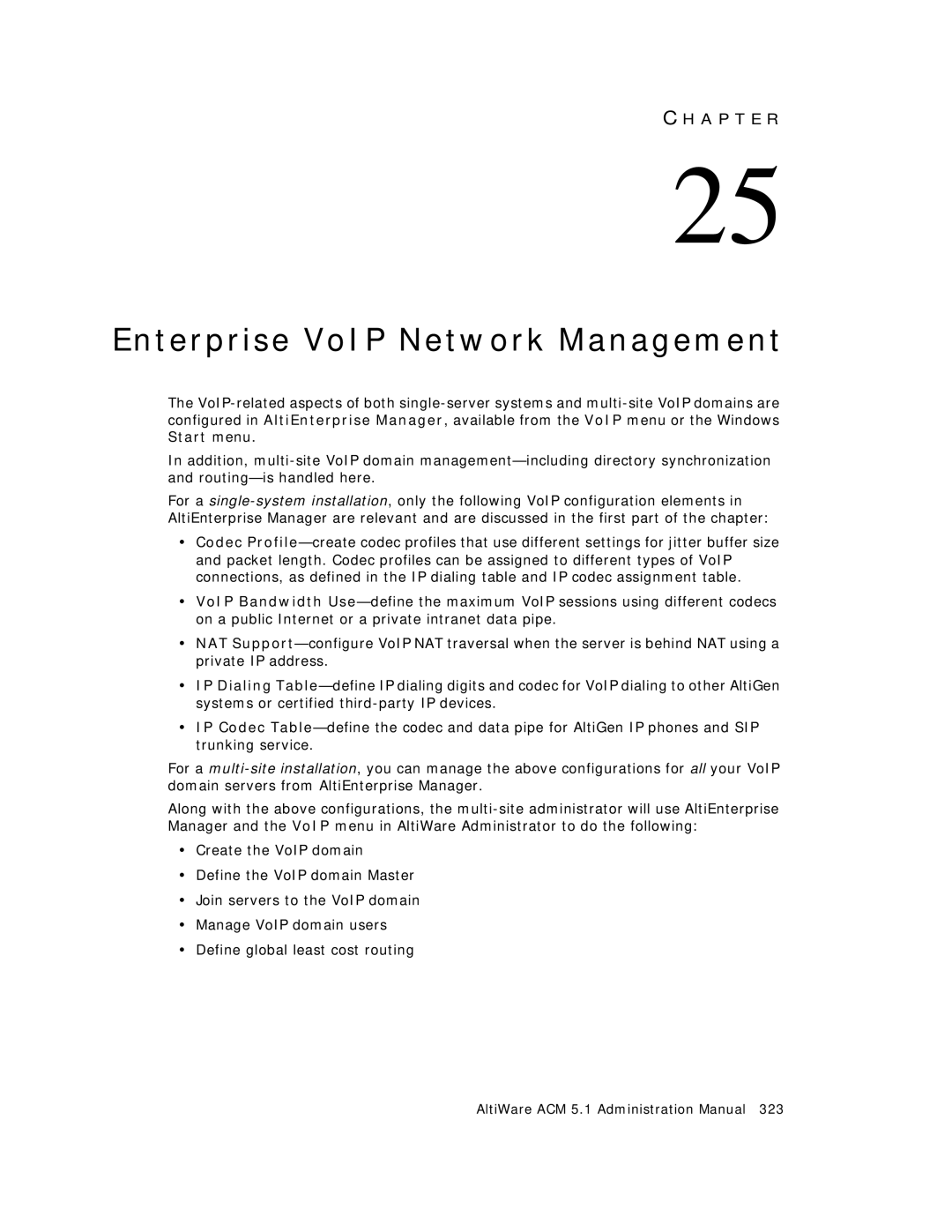 AltiGen comm ACM 5.1 manual Enterprise VoIP Network Management 