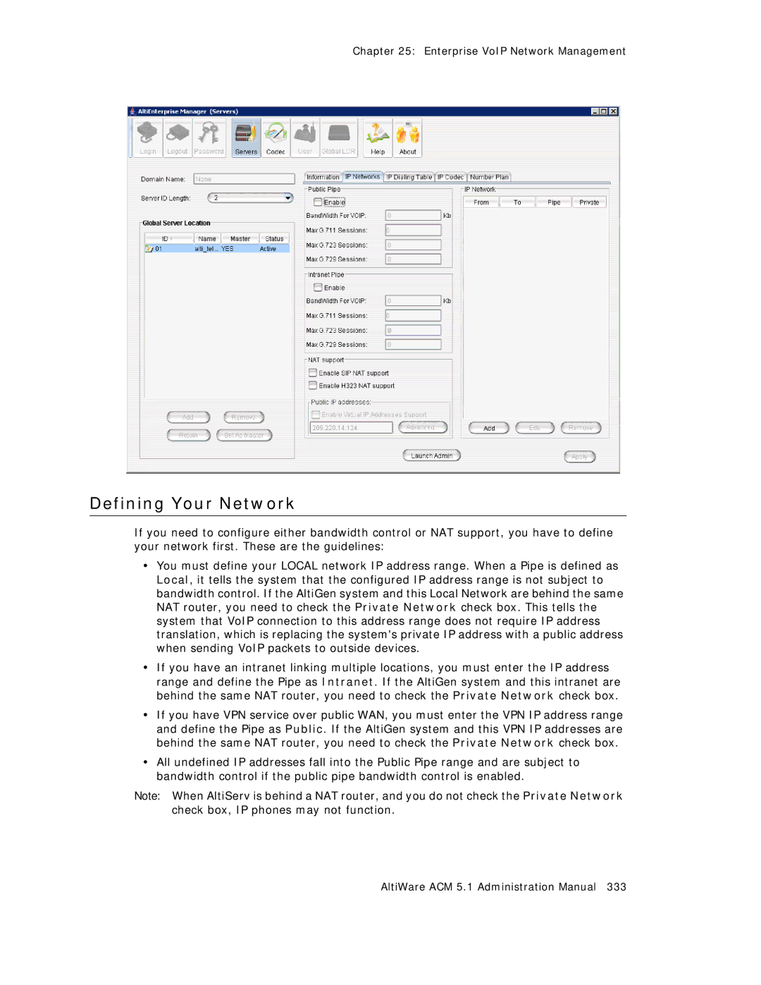 AltiGen comm ACM 5.1 manual Defining Your Network 