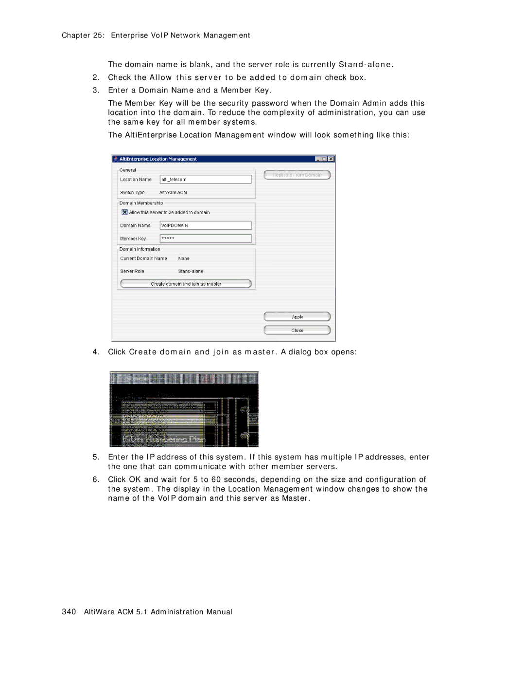 AltiGen comm ACM 5.1 manual Check the Allow this server to be added to domain check box 