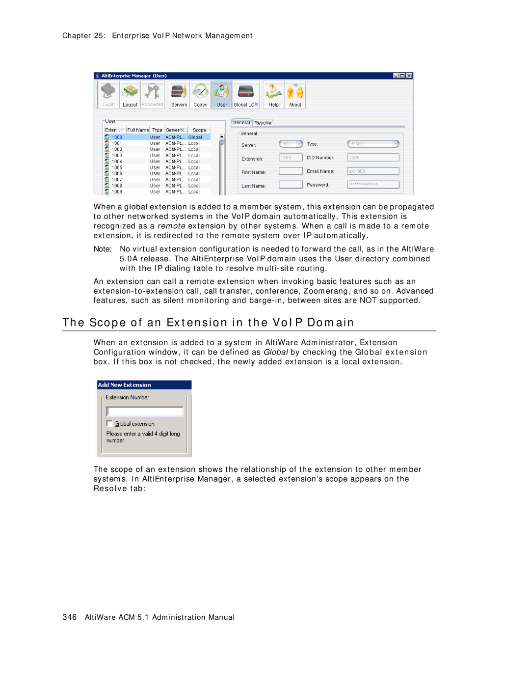 AltiGen comm ACM 5.1 manual Scope of an Extension in the VoIP Domain 