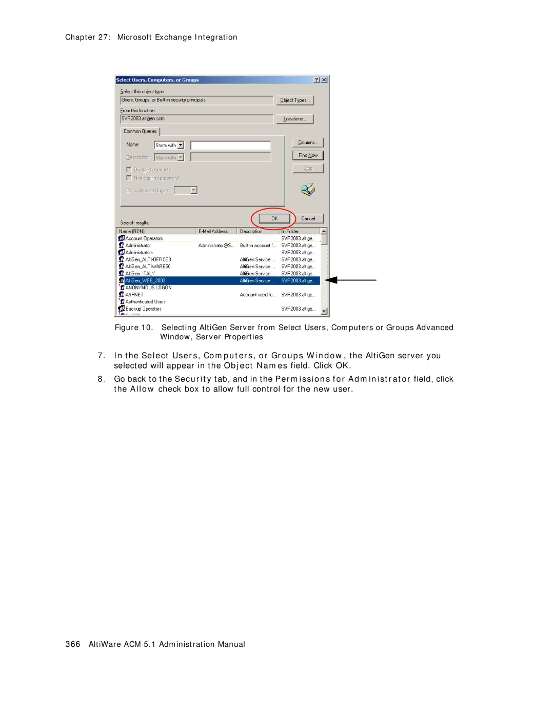 AltiGen comm ACM 5.1 manual Microsoft Exchange Integration 