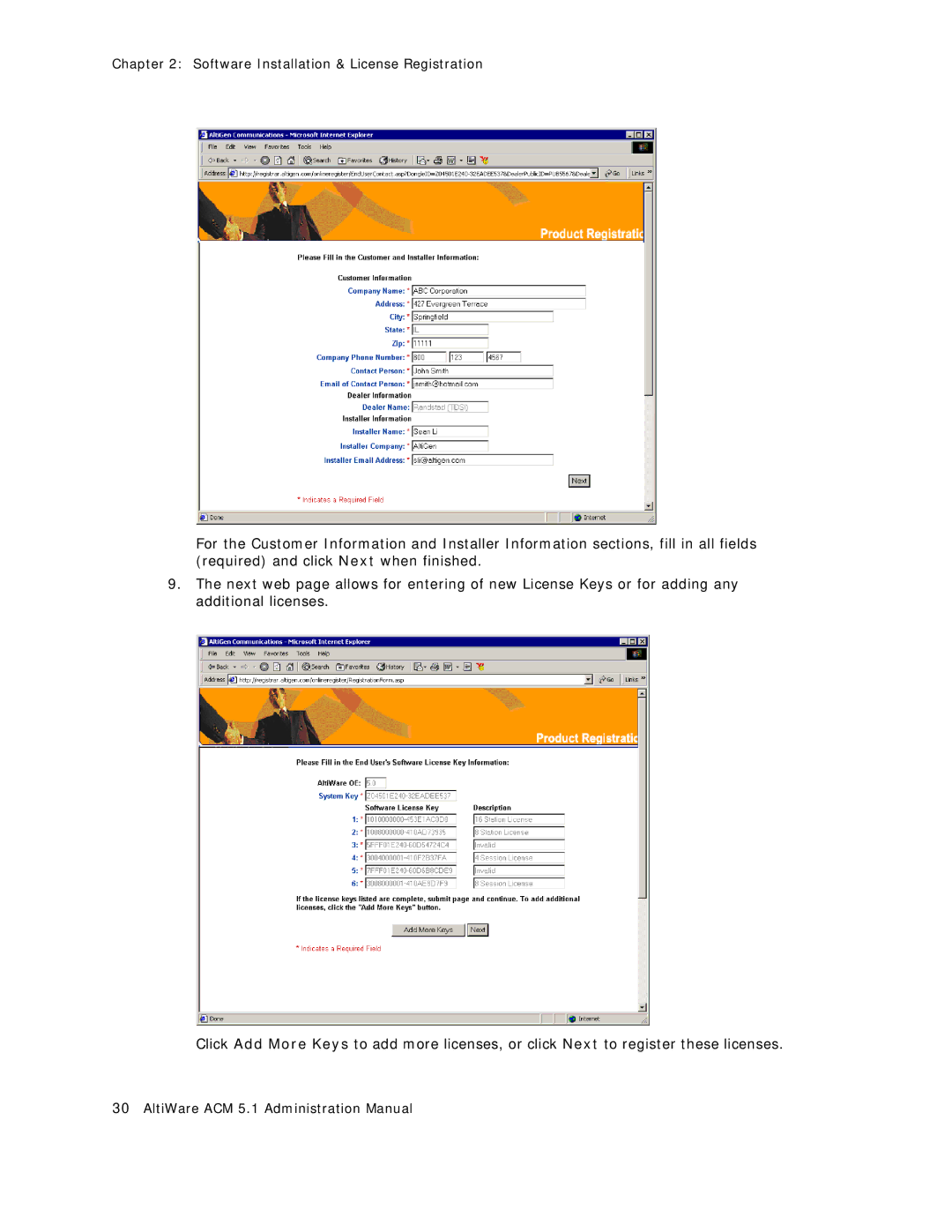 AltiGen comm ACM 5.1 manual Software Installation & License Registration 